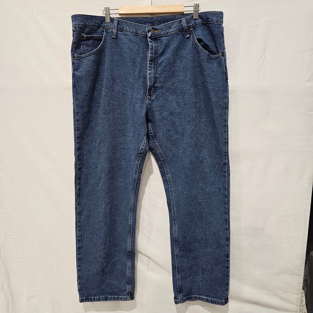 Wrangler 42x30 Premium Quality Mens Straight Leg Jeans Blue Workwear Ranchwear
